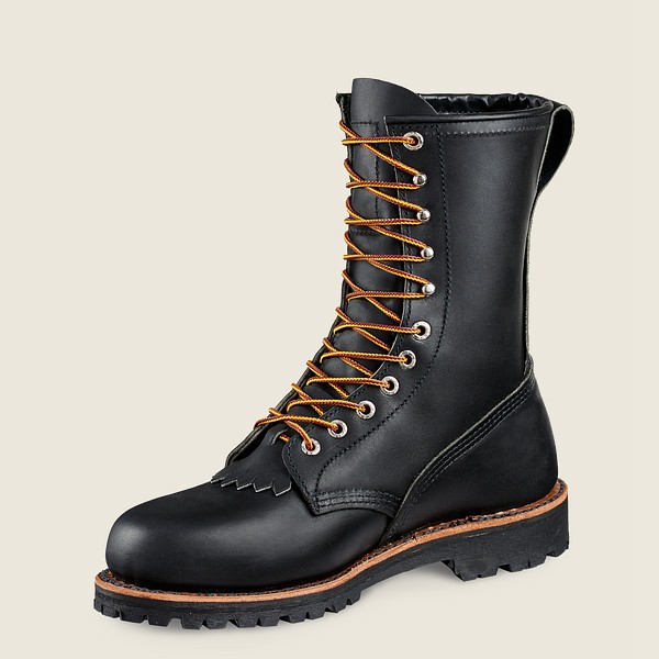 Womens Red Wing Loggermax - 9-inch Soft Toe - Made To Order - Work Boots Black - DGW196054